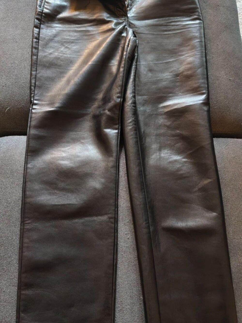 Wilfred Women's Black Leather-Look Trousers